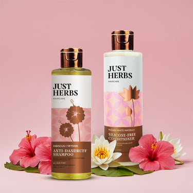Dandruff Control Shampoo & Conditioner Kit enriched with Hibiscus, Vetiver & White Waterlily